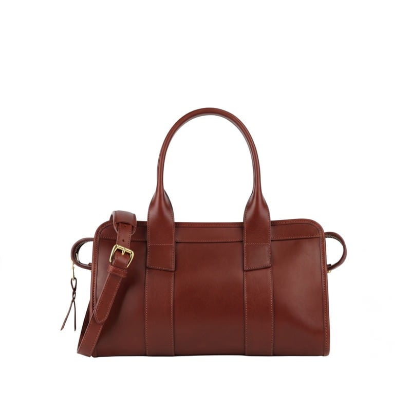 Small Signature Satchel  in smooth tumbled leather