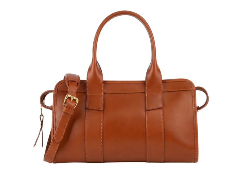 Signature Satchel - Small-Cognac in smooth tumbled leather