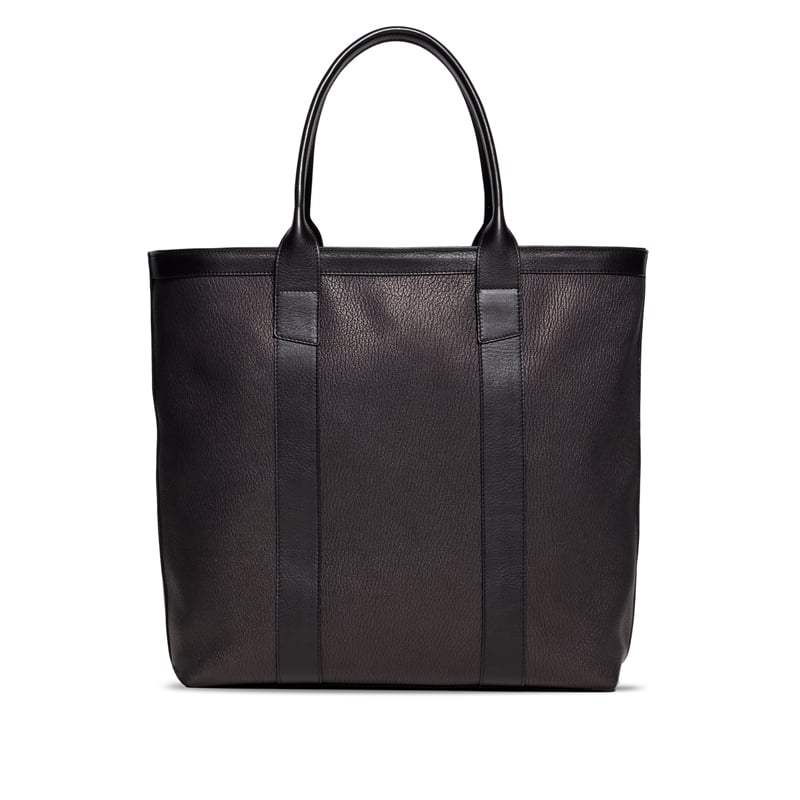 Chèvre Tall Tote - Black - Unlined - No Zipper Pockets - No Zipper Closure - 1 x Interior Open Pocket in goat skin