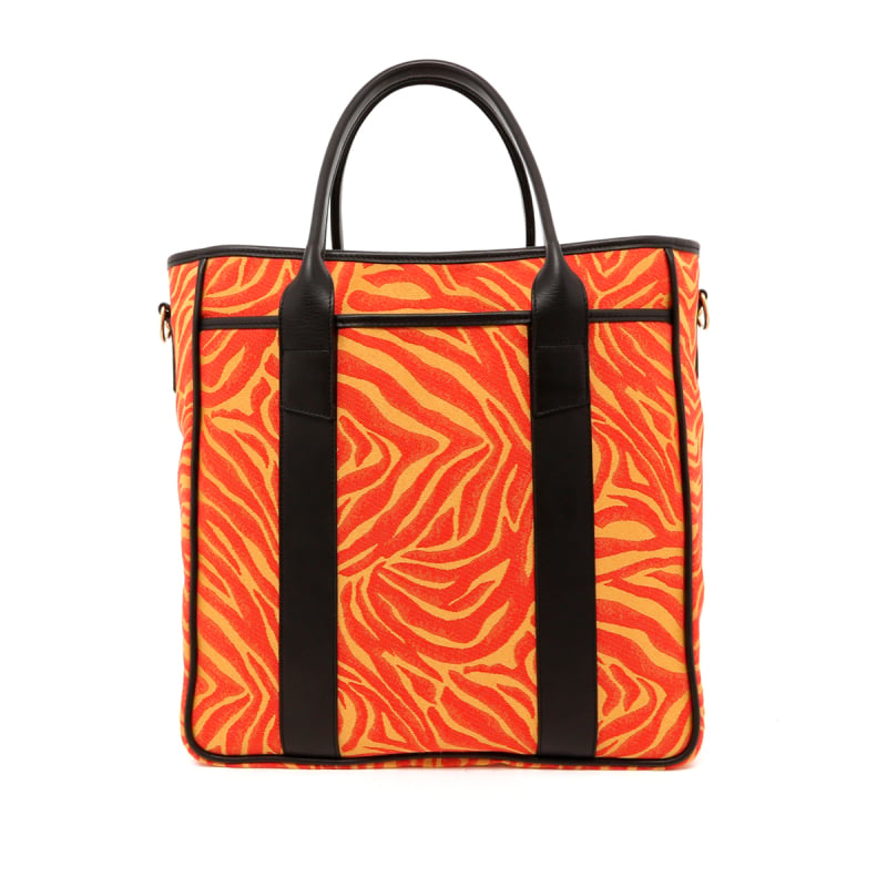 Commuter Tote - Tango/Citrus Animal Print/Black - Canvas in 